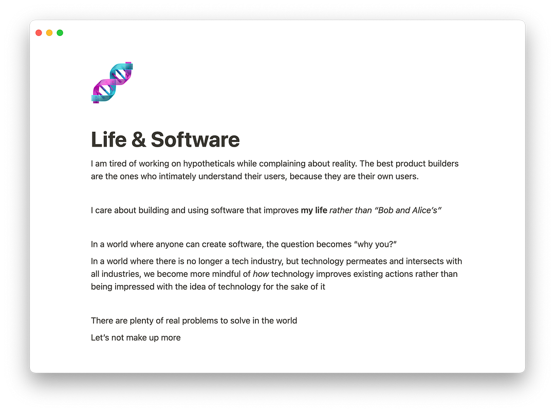 Life & Software