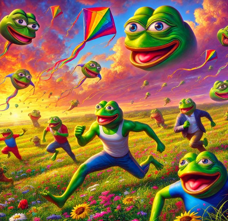 The Meme Frogs' Sunset Race