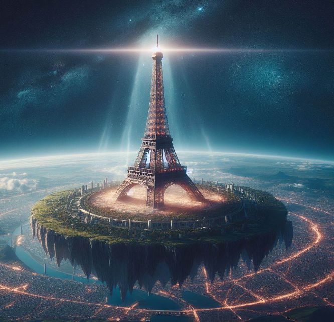 Eiffel Tower in space