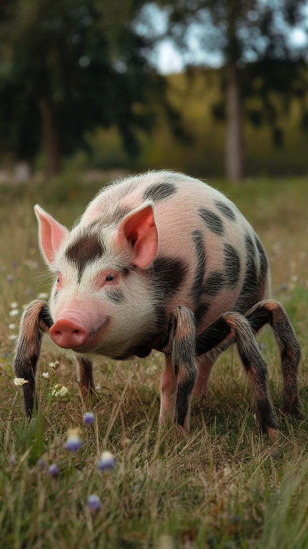 Hybrid between a pig and a spider.