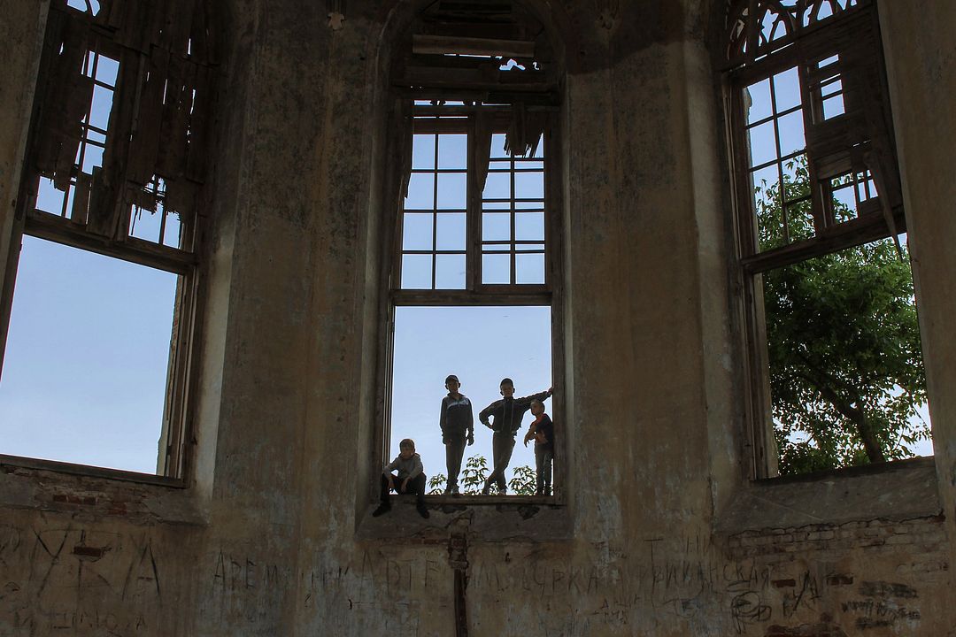 Kids in abandoned church