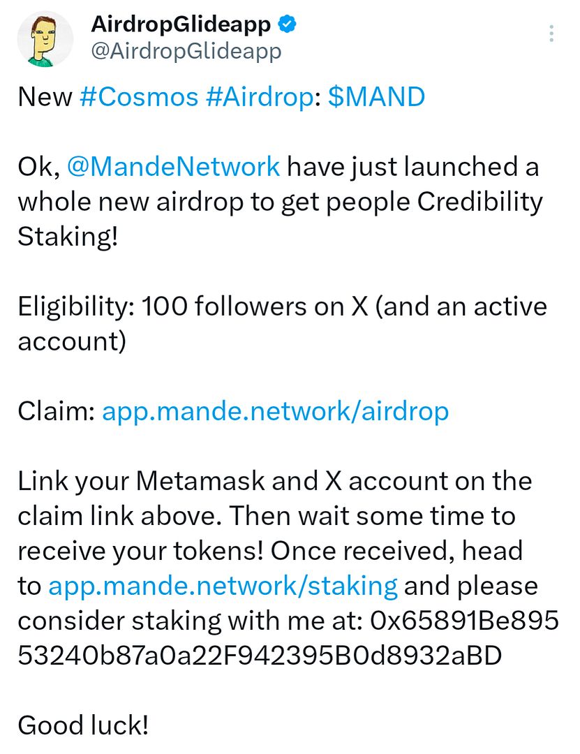 $MAND Airdrop Immortalised as an NFT