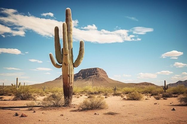 A blooming cactus in the desert