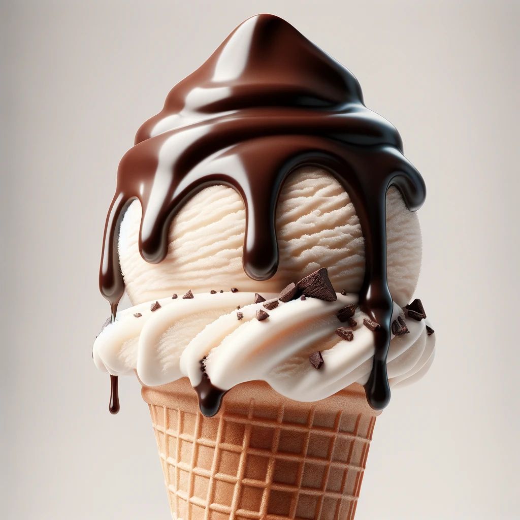 Chocolate vanilla ice cream cone