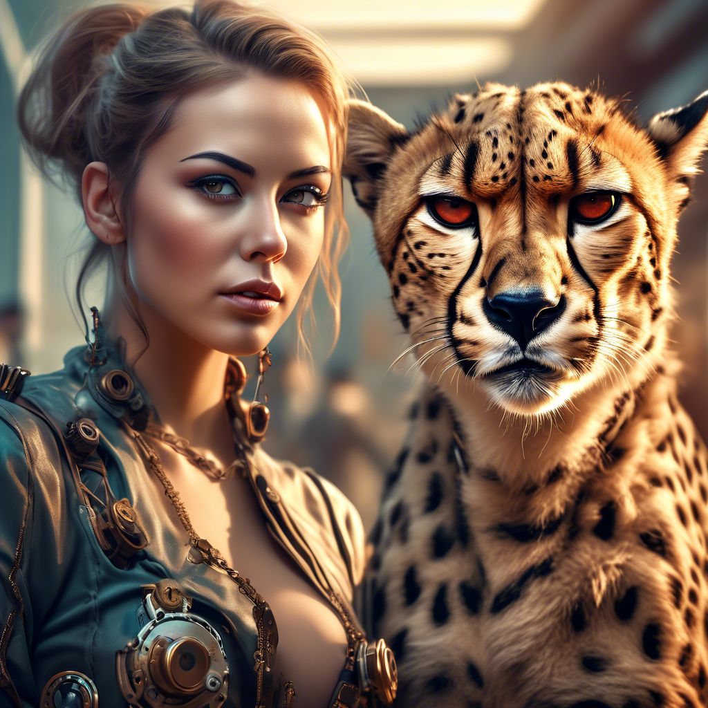 Girl and Cheetah