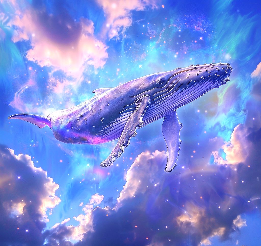 free-flying humpback whale