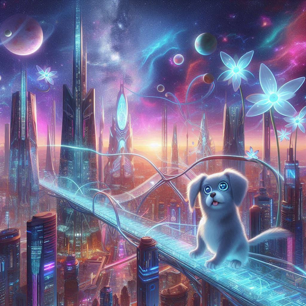 ‏Sky City with a Cosmic Puppy