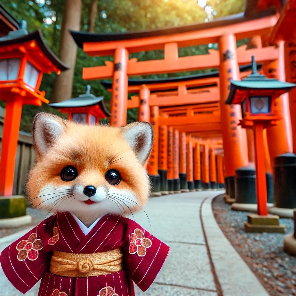 the famous Fushimi Inari Shrine in Kyoto, Japan, also known as the fox shrine.