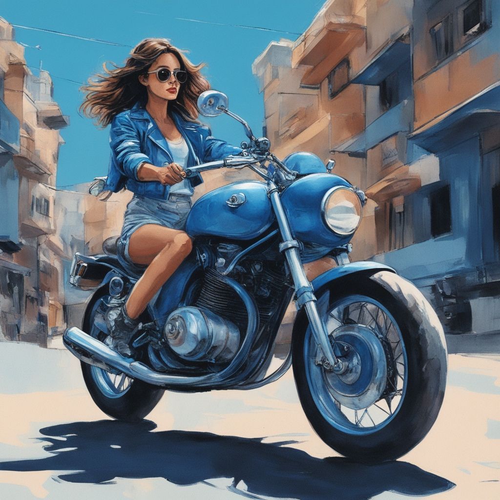 A girl on a motorcycle