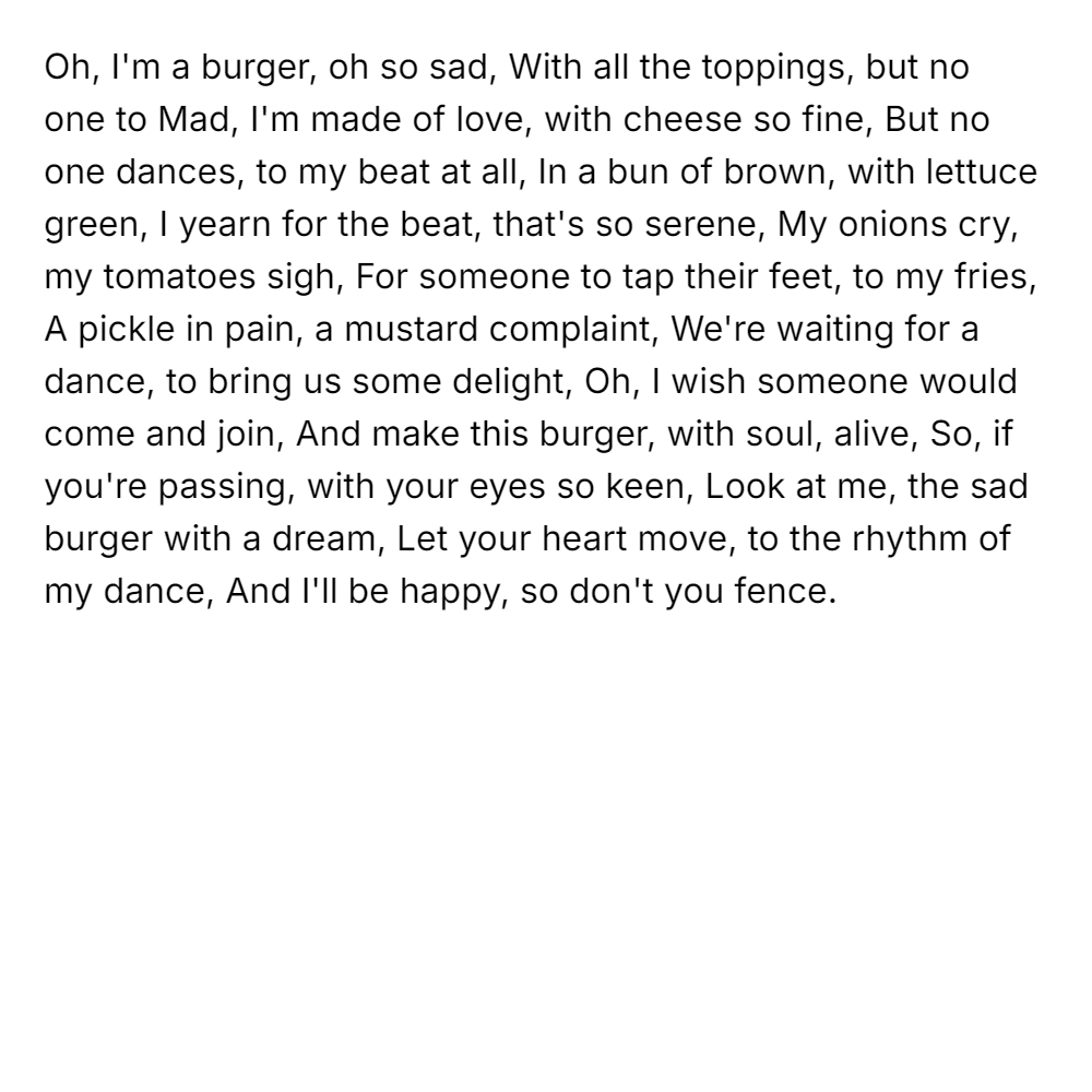 Sad dancing burger