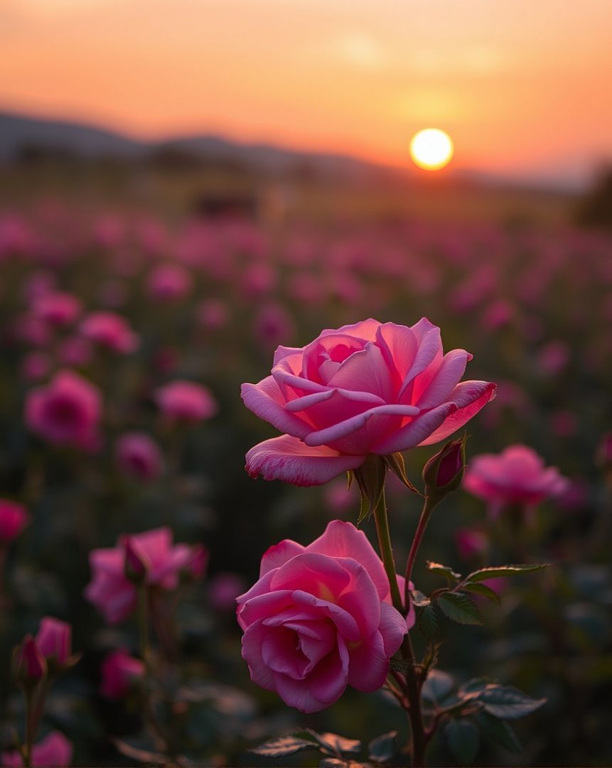 flower with sunset