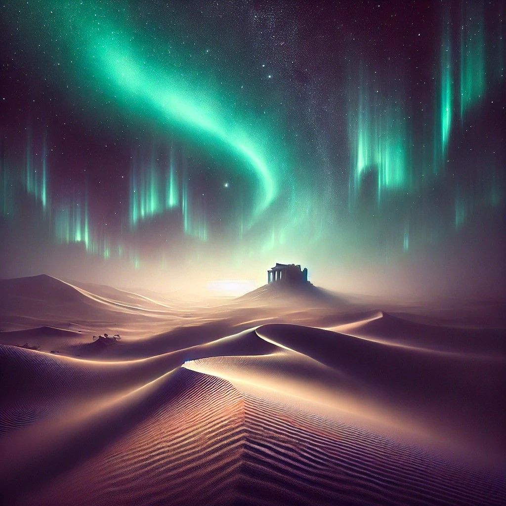 Aurora Borealis in the Desert