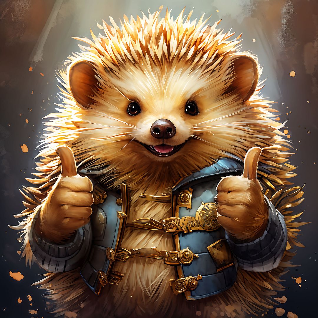 Double Thumbs up Golden hedgehog