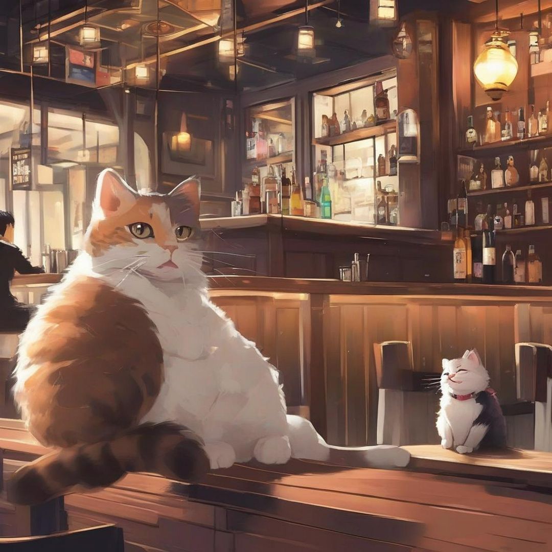 enjoy cats in the bar