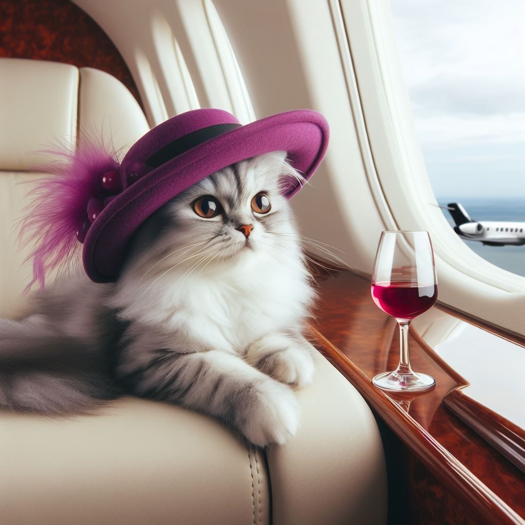 Mrs. Degenyang flying on a private jet