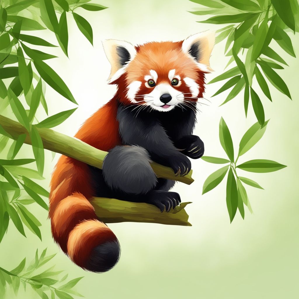 red-panda-with-green-bambus