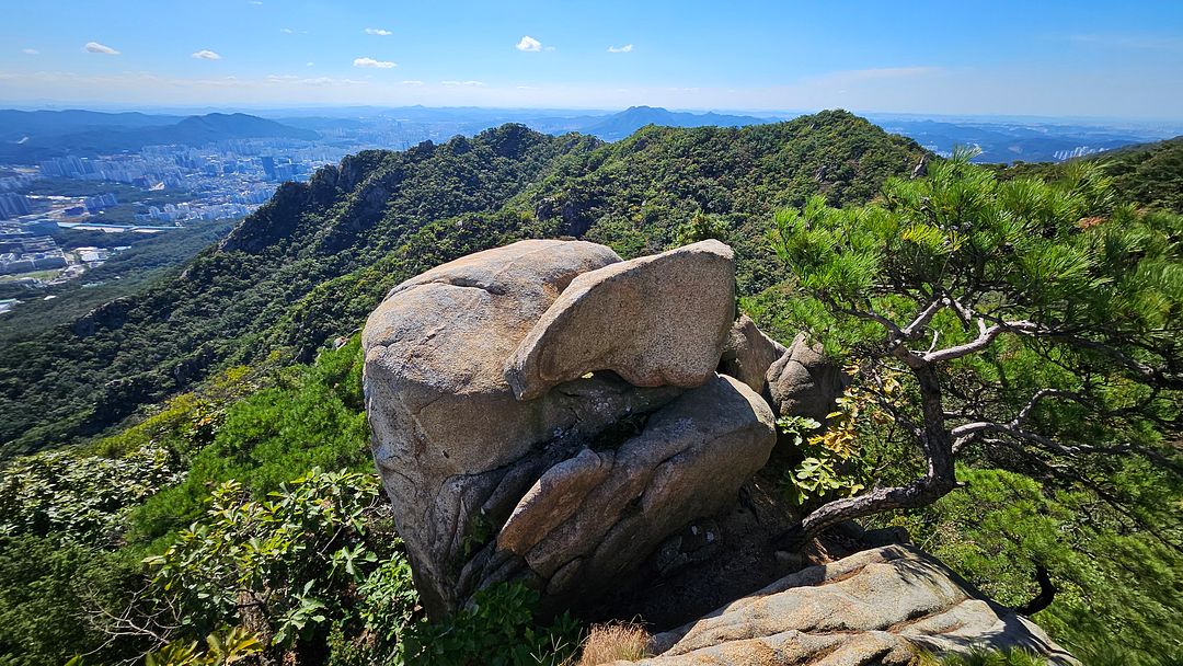 The harmony of beautiful rocks and pine trees on the ridge of Janggunbong Peak in Gwanaksan Mountain!  240928 Gwanaksan Mountain Seoul, Korea