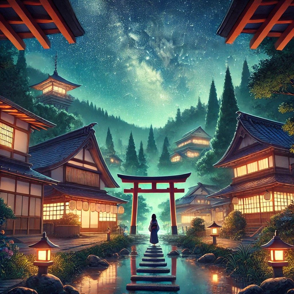 Mystical Night in a Traditional Village