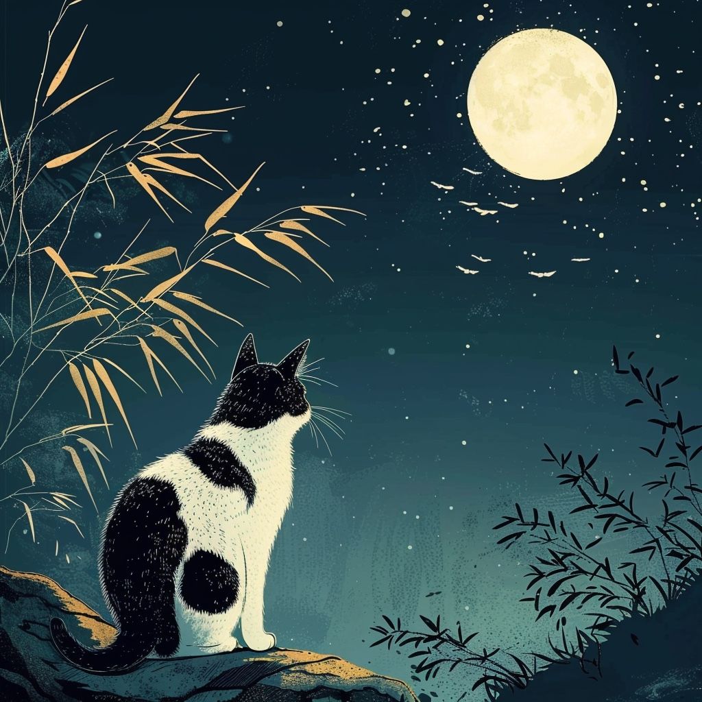 Full moon & Cat 002