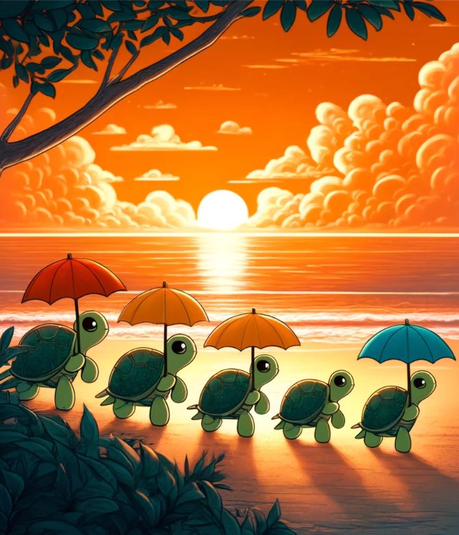 ENJOY THE SUN WITH THE TURTLES