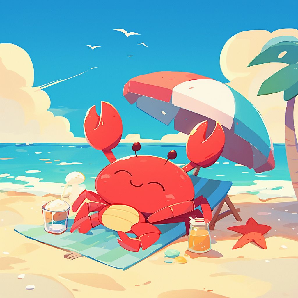 Crab on holiday 休暇中のカニ