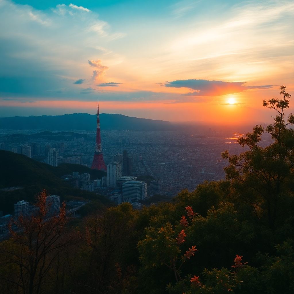 sunset of tokyo