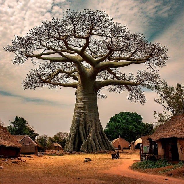 An old tree in a field