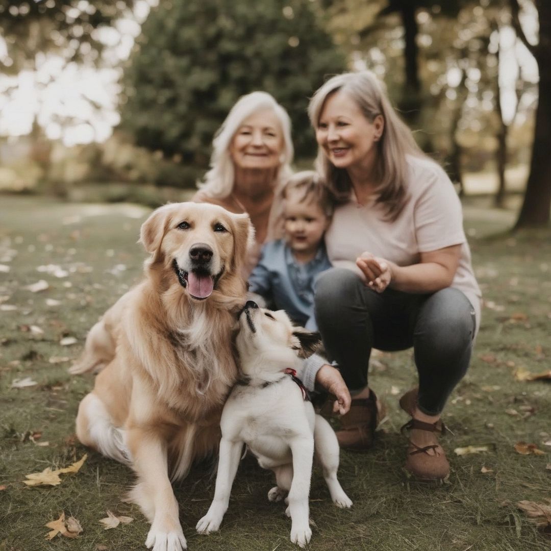 Dog with family