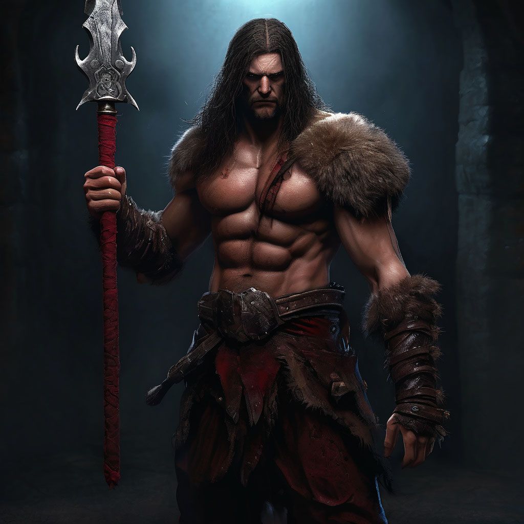 Barbarian with a spear