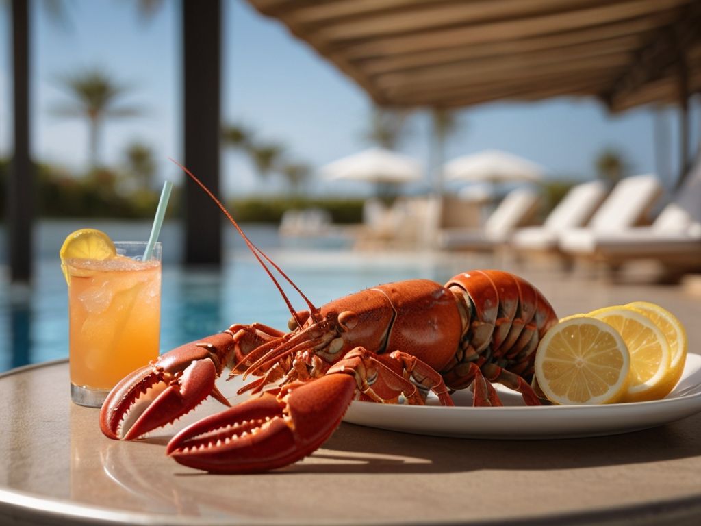 Default_An_elegant_lobster_lounging_in_a_poolside_cabana_its_d_0