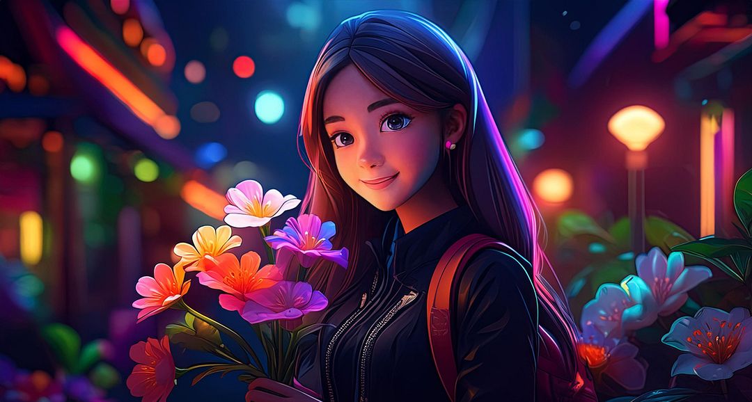 BEAUTIFUL GIRL WITH FLOWERS 95428