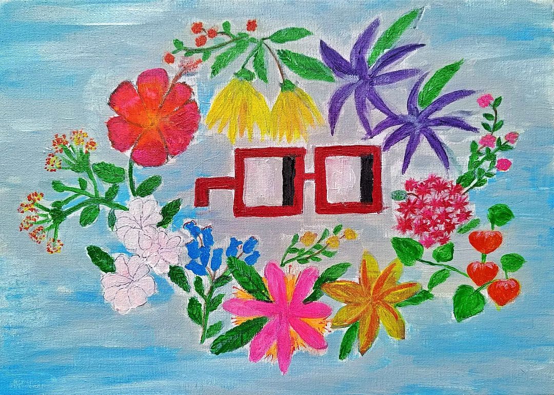 Floral Nouns Acrylic Painting