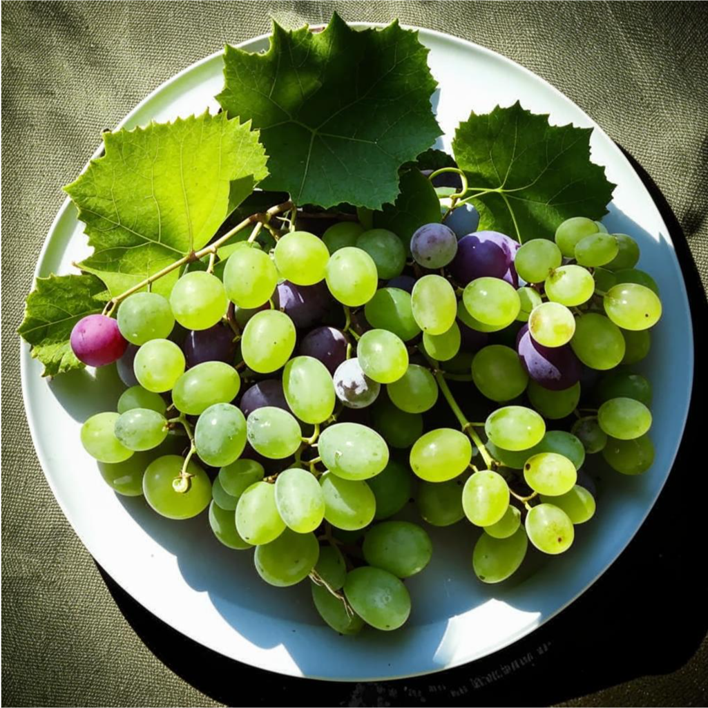 grape vine on a plate