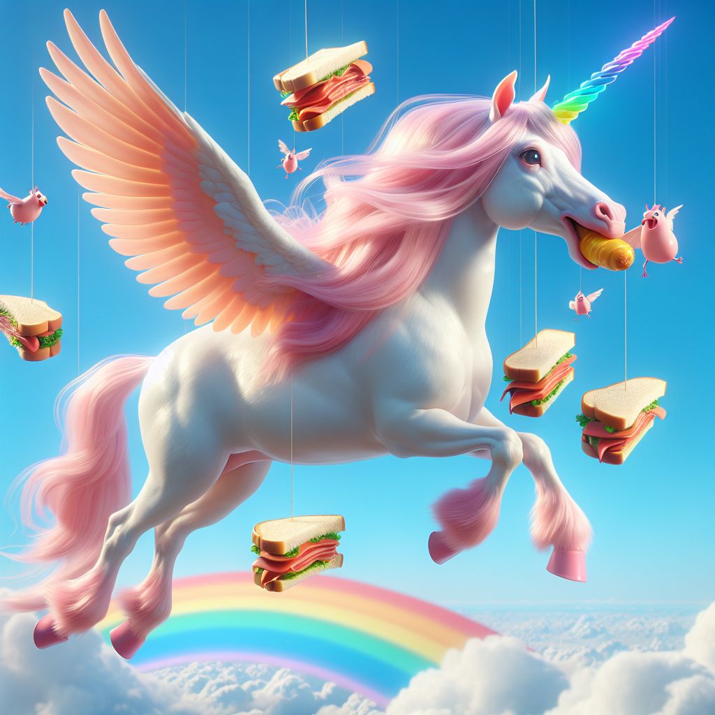 Unicorn loves ham-sandwich