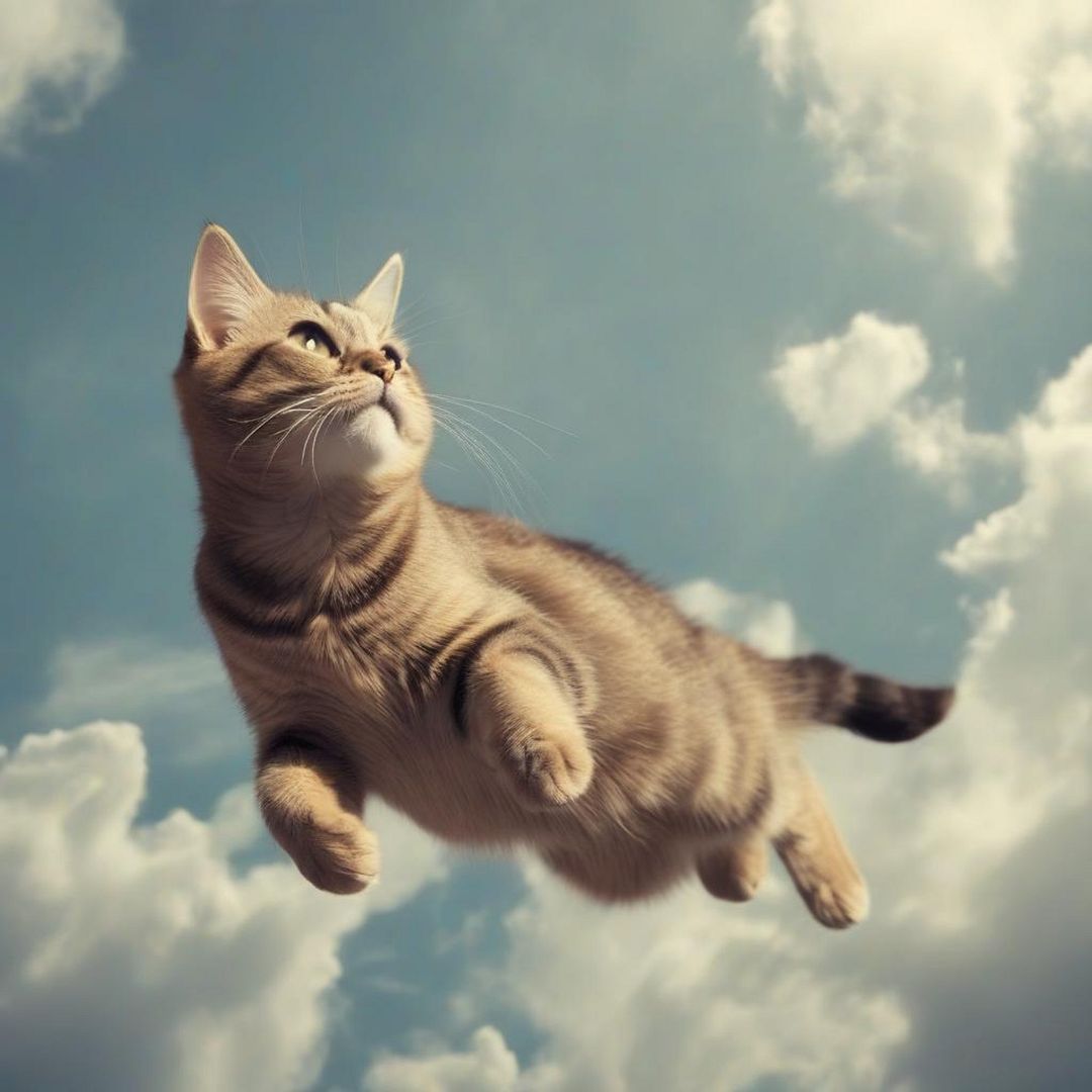 cat flying