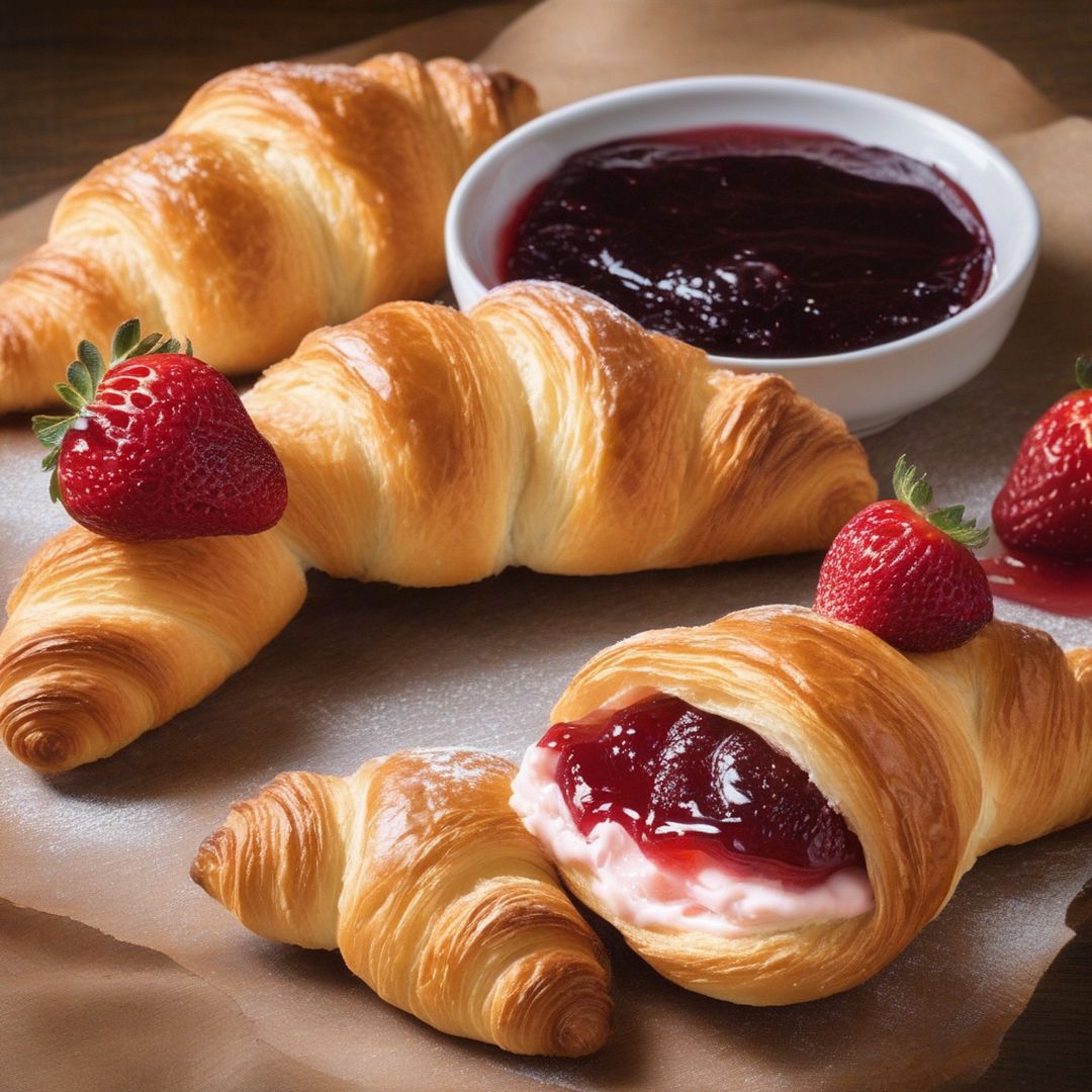 croisant with strawberry jam