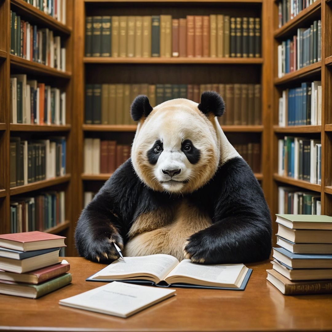 Panda in Library