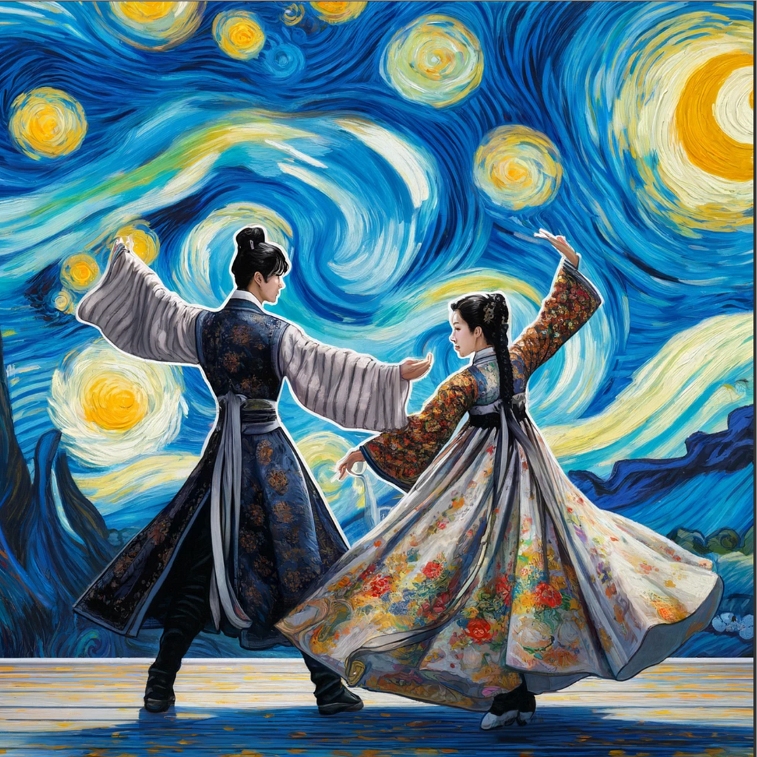 Korean in starry night