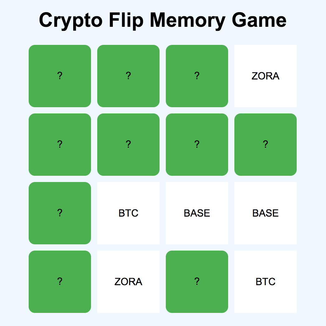 Crypto Flip Memory Game