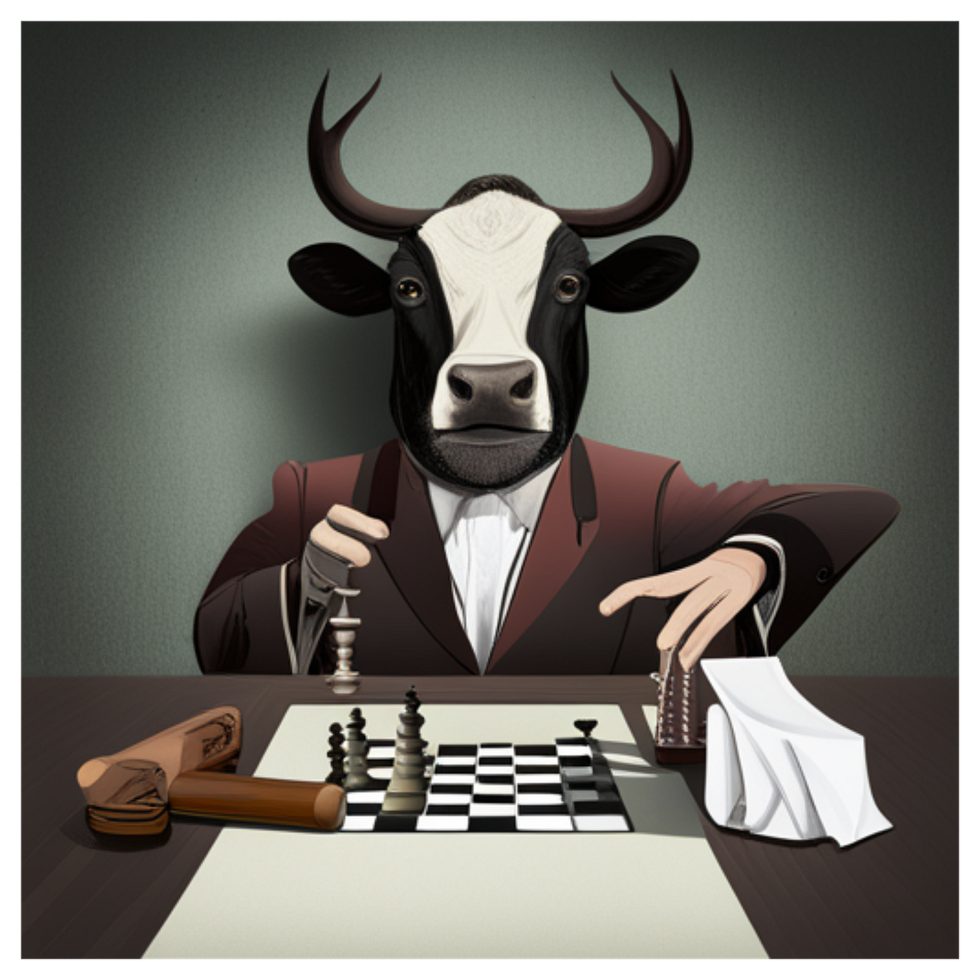 Black Cow play chess