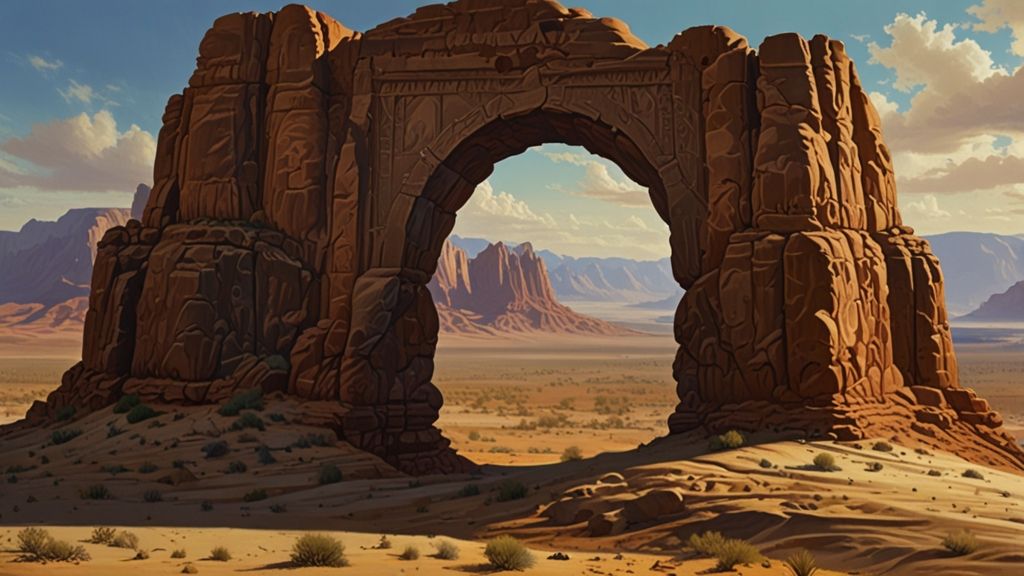 A_towering_sandstone_archway_rises_majes_1