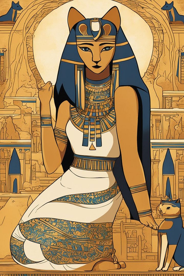 Egyptian Women and Cats