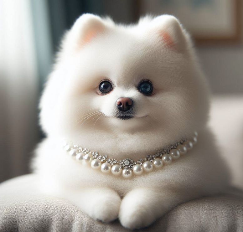 Pearl Necklace White Pomeranian