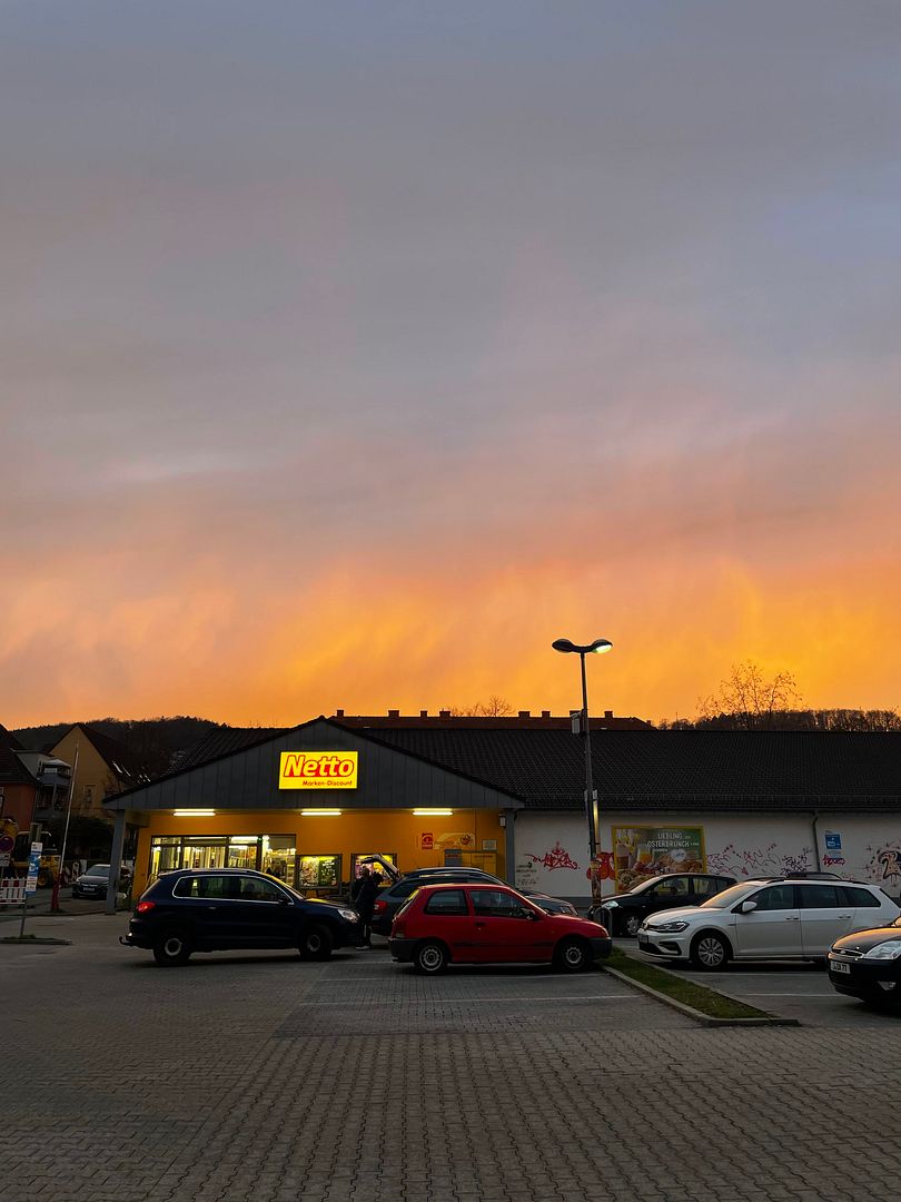 supermarket and sunset