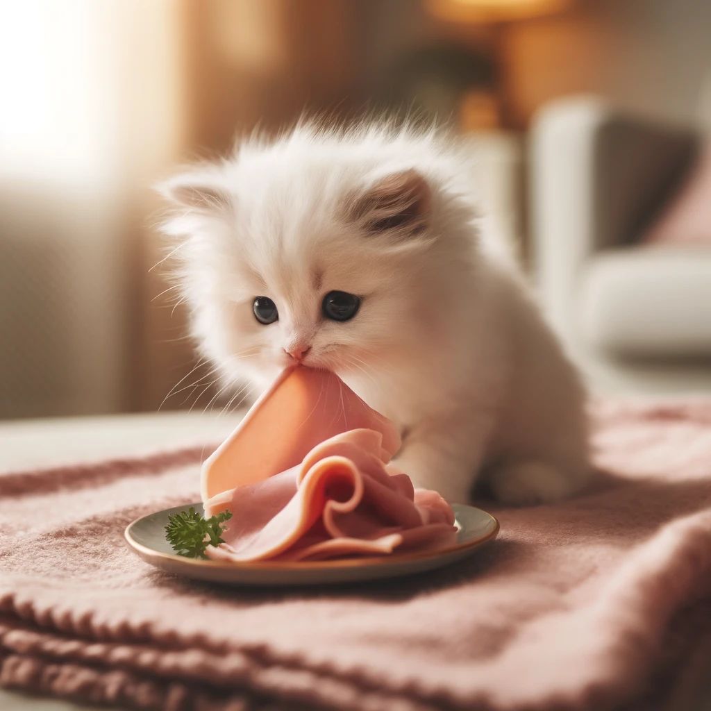 Delicious ham! kitten