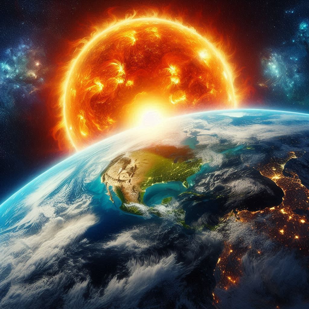 Earth and sun