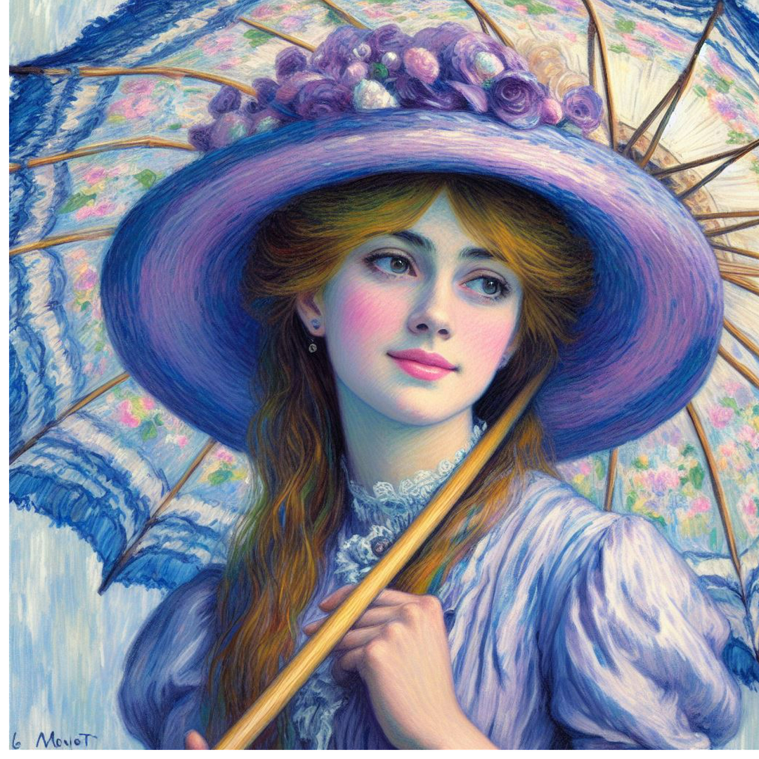 Woman with a purple Parasol