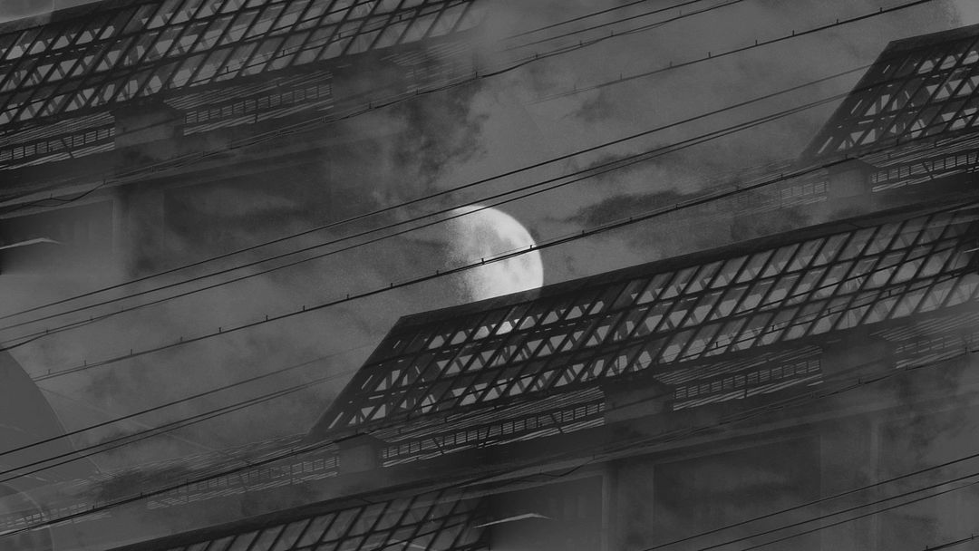 Double exposure series: the moon