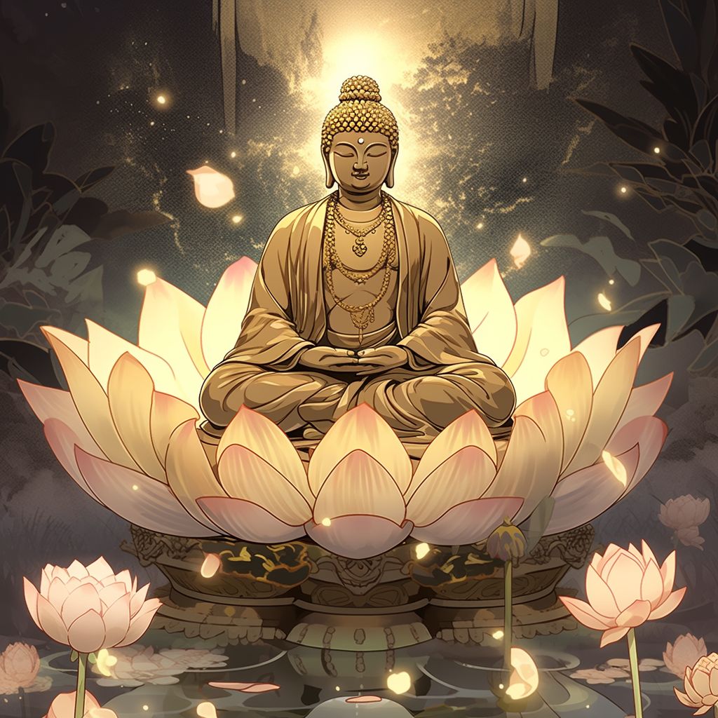 Buddha on the lotus 蓮の花の上のお釈迦様