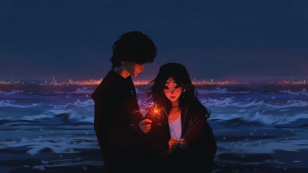 night-beach-couple-sparkler-digital-art-hd-wallpaper-uhdpaper.com-21@0@j